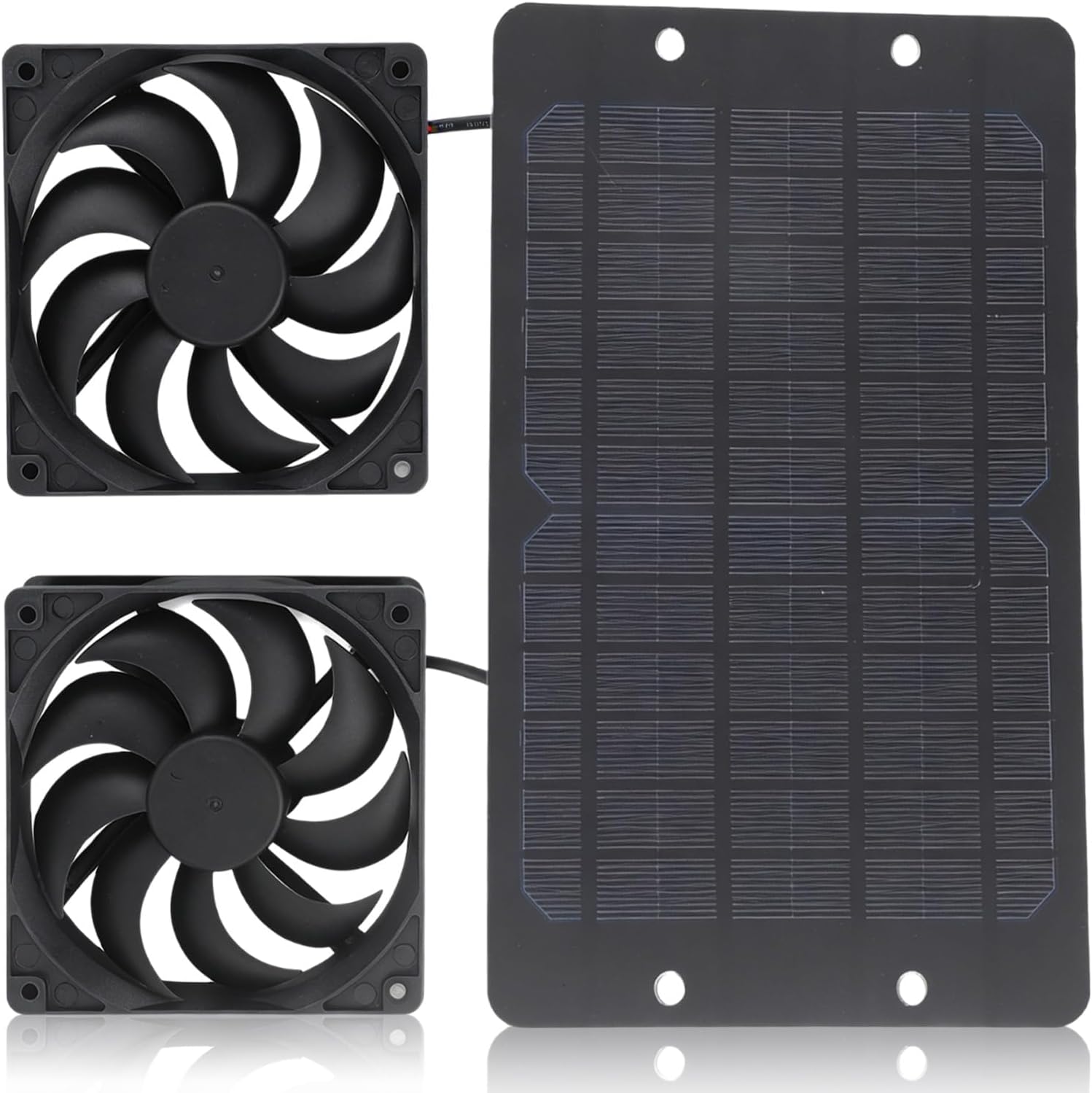 6V 10W 800MA Solar Panel Fan Kit, Waterproof Solar Powered Ventilation Exhaust Dual Fan Portable Powered Garage Air Extractor Pet Houses Ventilation for Greenhouses Chicken Coops Attics Barns Sheds