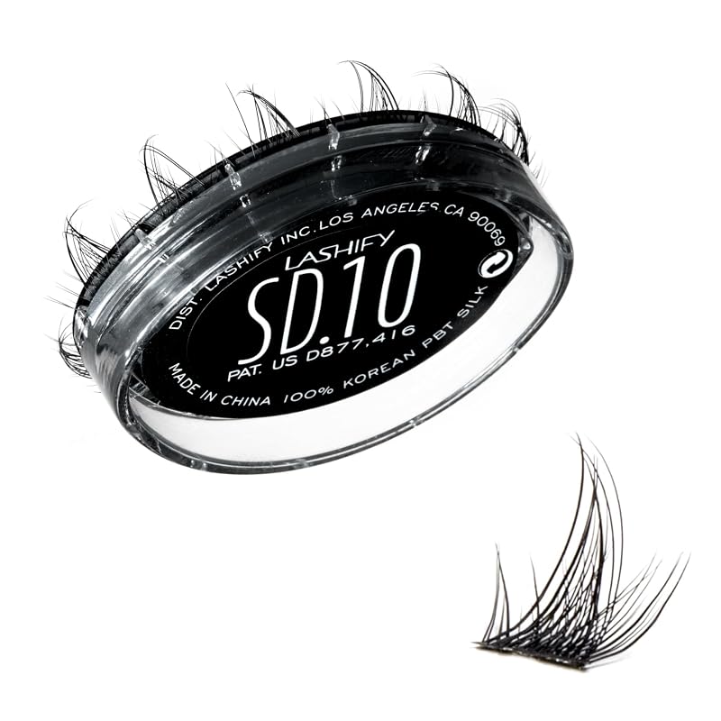 Lashify Stardust Gossamer 10 mm para extensão de cílios, reposição, fibras finas estilo C, preta