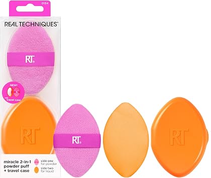 Real Techniques Miracle 2-In-1 Powder Puff + Travel Case