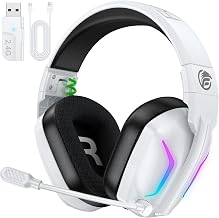 Fachixy Wireless Gaming Headset for PS5, PS4, PC, Switch & Mac | 2.4 GHz wireless & Bluetooth 5.4, Noise Cancelling Mic, 80-Hour Battery, Surround Sound, RGB Light, Foldable Design deal from Amazon