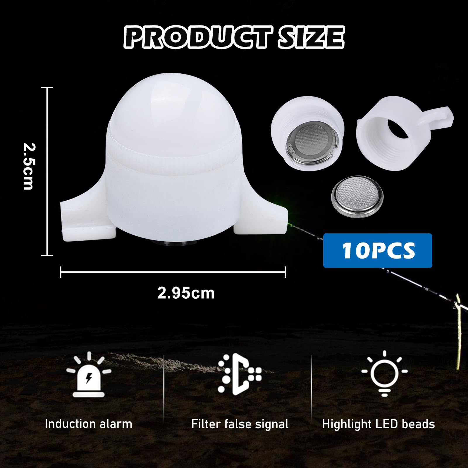 Détecteurs de touche électroniques sensibles LED Lot de 10 pour la pêche