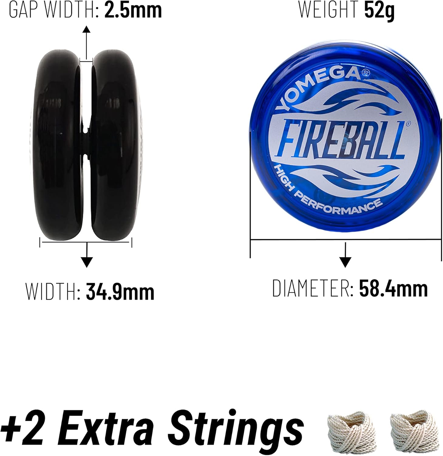 Yomega Fireball YoYo -HIGH Performance Responsive Transaxle Yoyo, Great for String Tricks for Advance Players to Perform Like Pros + Extra 2 yo yo Strings & 3 Month Warranty (Teal)