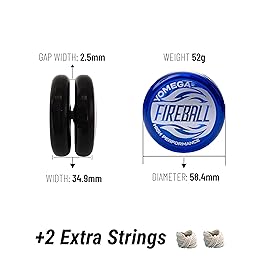 Yomega Fireball YoYo -HIGH Performance Responsive Transaxle Yoyo, Great for String Tricks for Advance Players to Perform Like Pros + Extra 2 yo yo Strings & 3 Month Warranty (Teal)