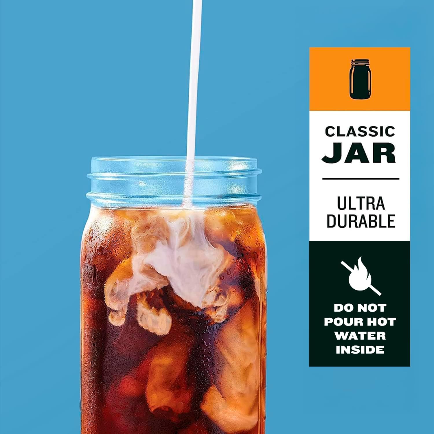 County Line Kitchen Mason Jar Pitcher - Classic Style, 2 Quart Ball Jar, Wide Mouth, Heavy Duty Glass Pitcher