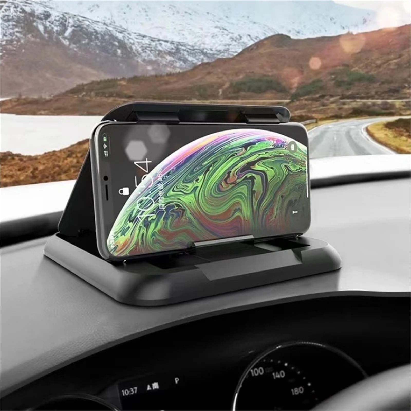 Accesorios Coche Soporte Movil Coche Supporto per Telefono da Auto per Vari cruscotti Supporto per Telefono da scrivania Antiscivolo Compatibile con Smartphone