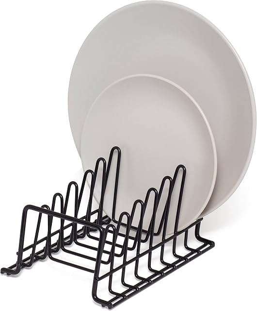 simplywire  Plate Rack / Drainer  Kitchen Cupboard Storage Organiser  Black - Small