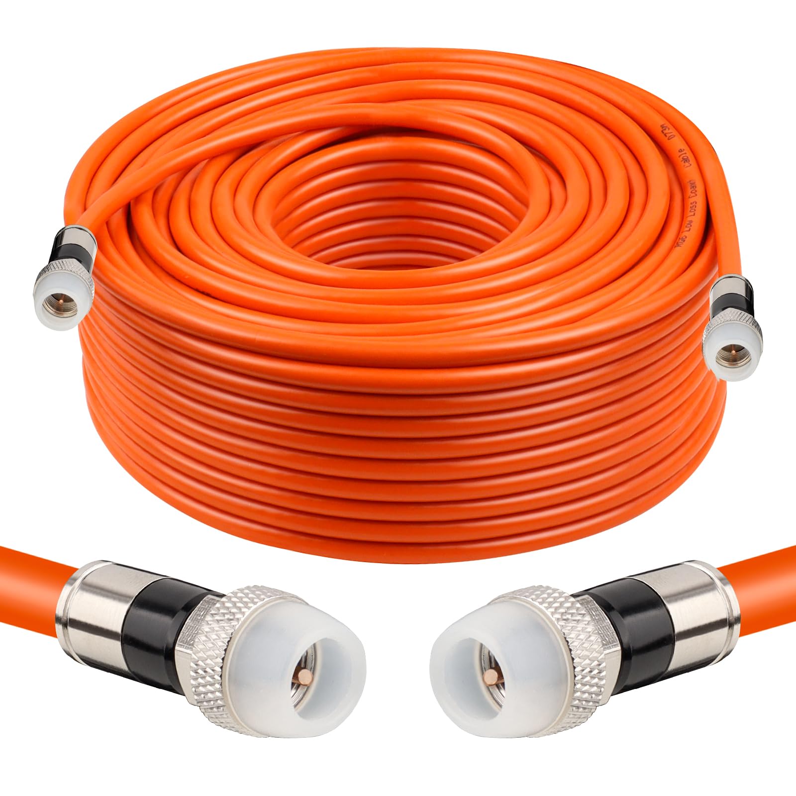 MOOKEERF Coaxial Cable 100FT,RG6 Coax Cable for TV with Weatherproof Rubber Boot,Direct Burial 75 Ohm RG6 Coaxial Cable for Digital TV Aerial,High-Speed Internet,Broadband,Satellite-100 Feet