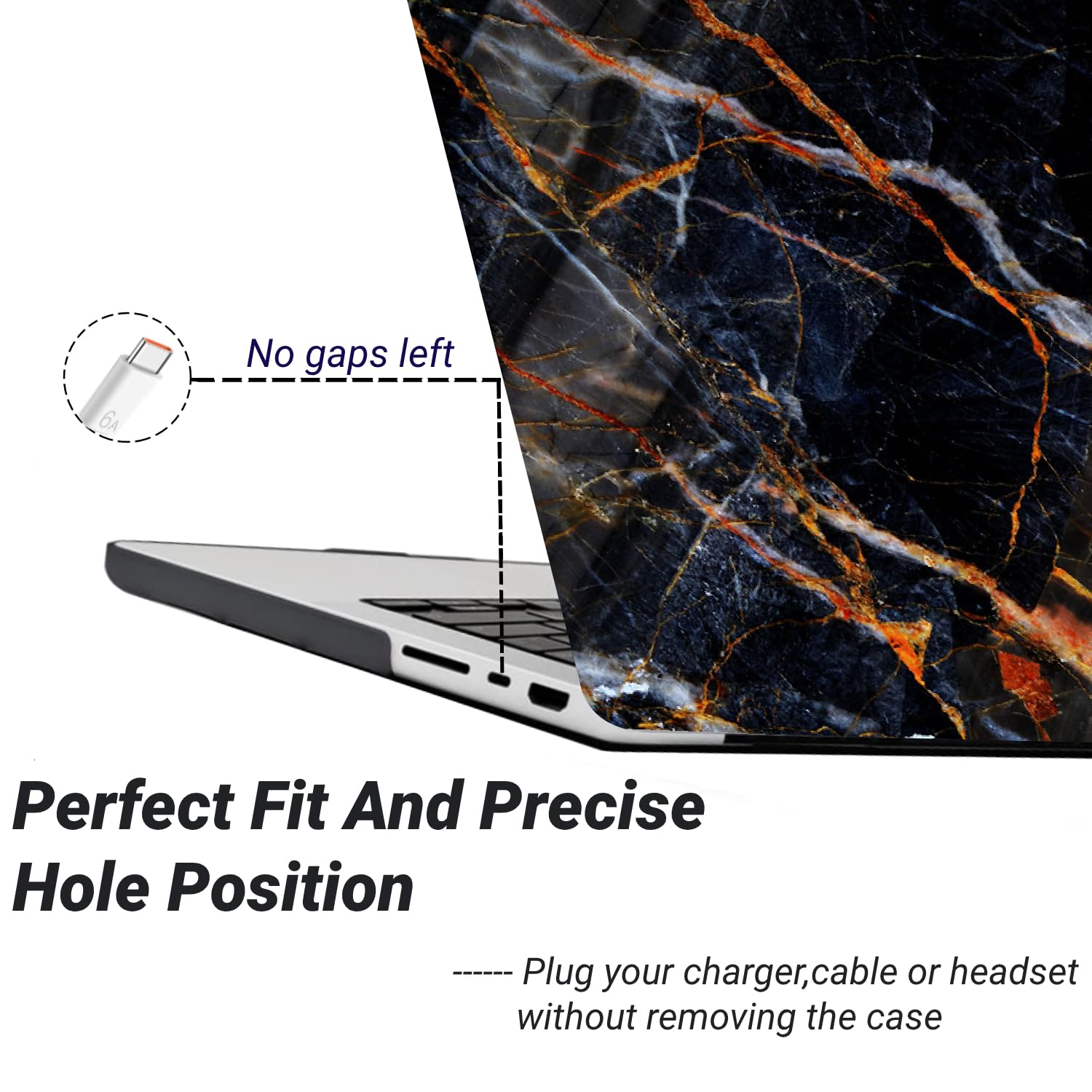 Coque Compatible avec MacBook Air 13,6 Pouces Modèle A2681 A3113 A3240 avec Liquid Écran Retina, Mince Plastique Housse de Protection Étui Rigide & Couverture du Clavier, Marbre doré