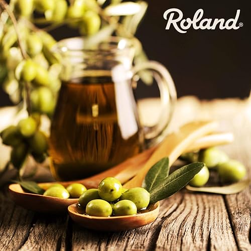 Miniatura 7 de Roland Foods Picholine Aceitunas verdes, aceitunas enteras con hoyos, comida importada especial, tina de 88 onzas