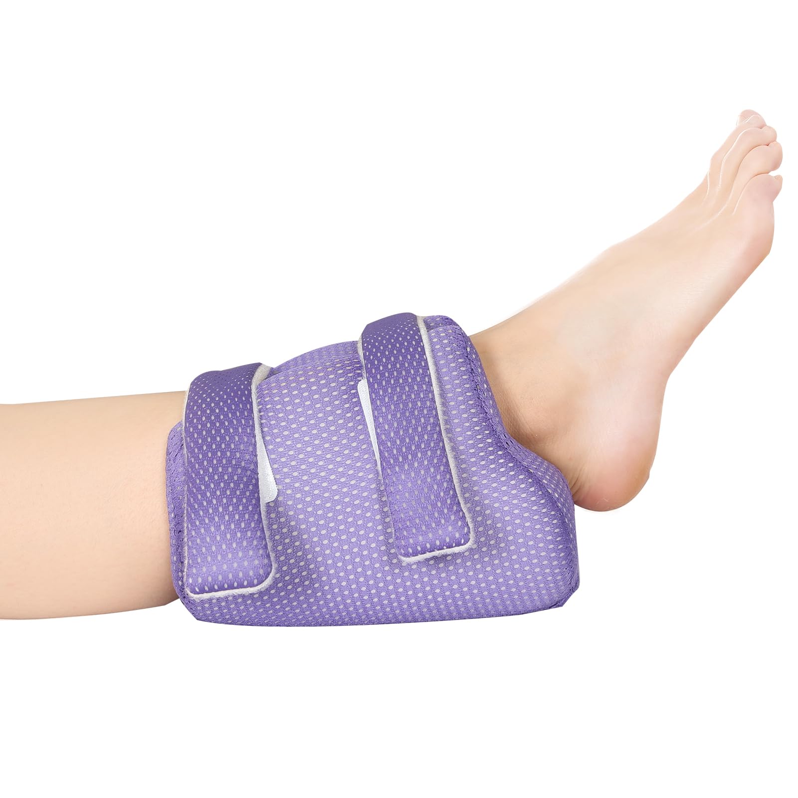 Ehucon 3D Heel Protectors Bed Sore Pillow Cushion for Pressure Sores,Foot Pillows Support Boot for Bedridden Patients Supplies（Purple Pack of 1）