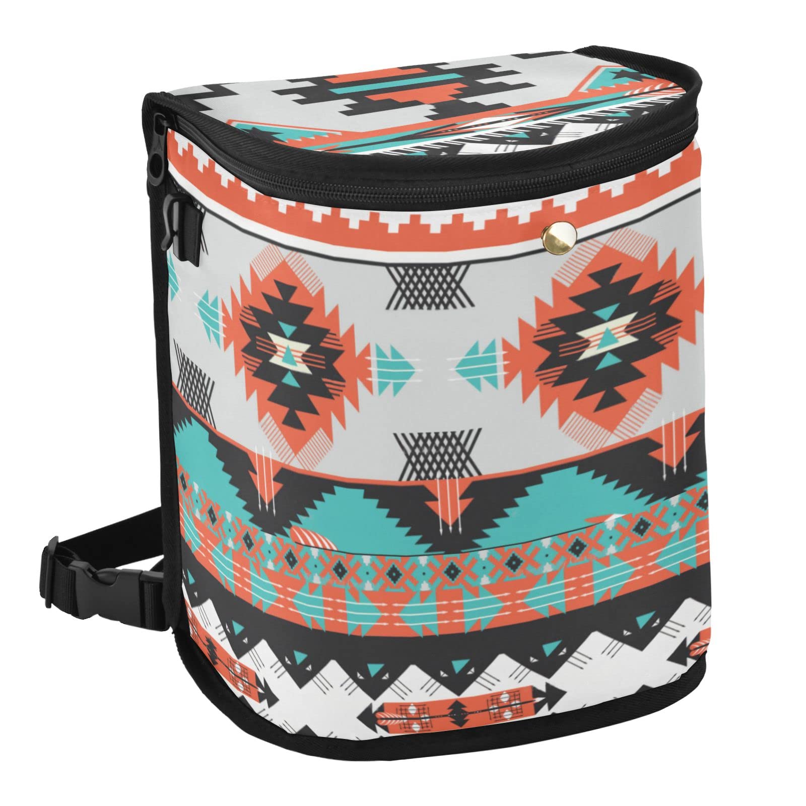 Southwest Tribal Car Trash Can with Lid Organizer Western Car Accessories Waterproof Large Car Garbage Bag Leak Proof Hanging Vehicle Trash Bin for Back Seat Road Trip Travel