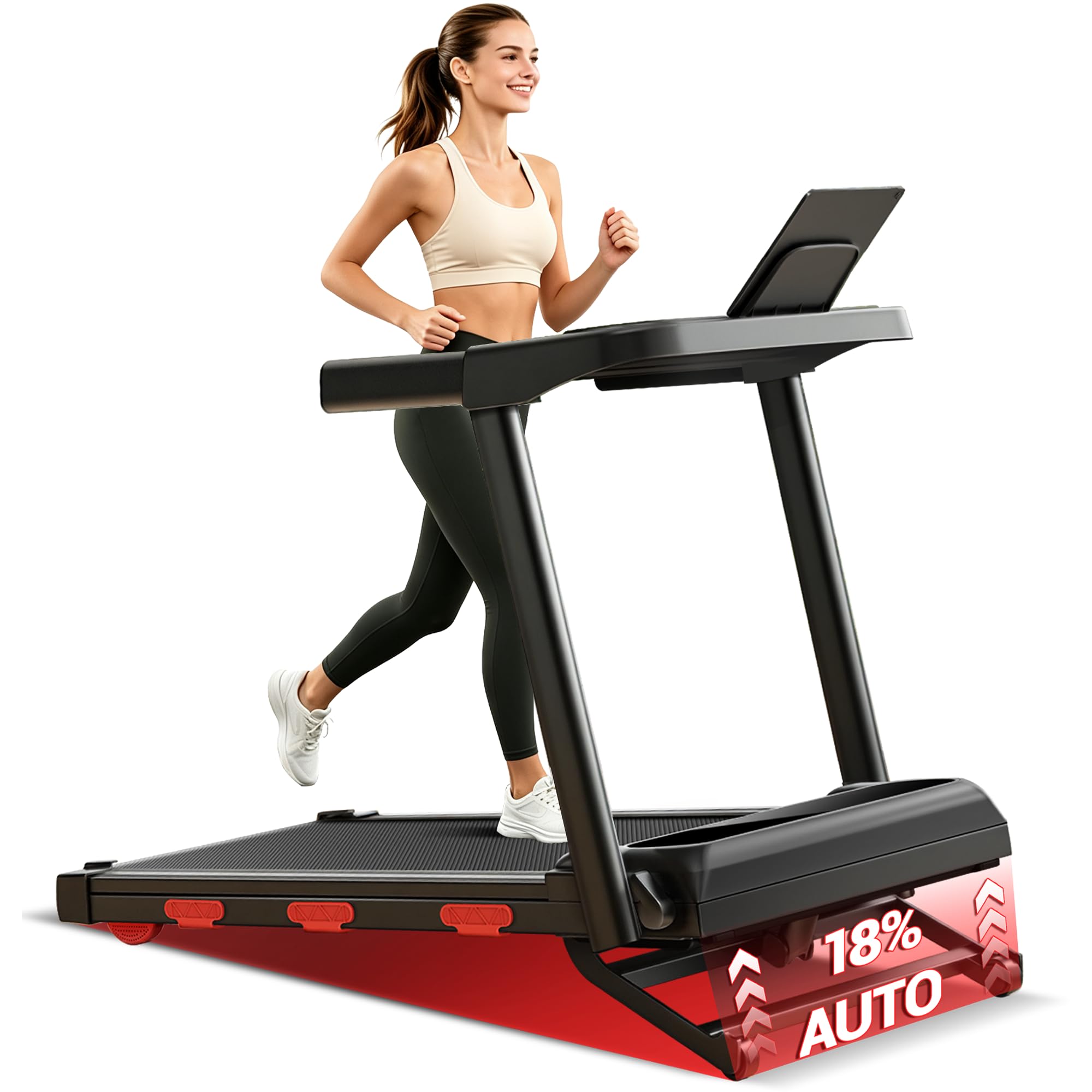 LONTEK Laufband für Zuhause Klappbar mit Steigung 15%, 12KM/H Treadmill for Home, 3.0PS Motor, LED Anzeige, Leiser Betrieb, Stoßdämpfung, Tragkraft 136 kg