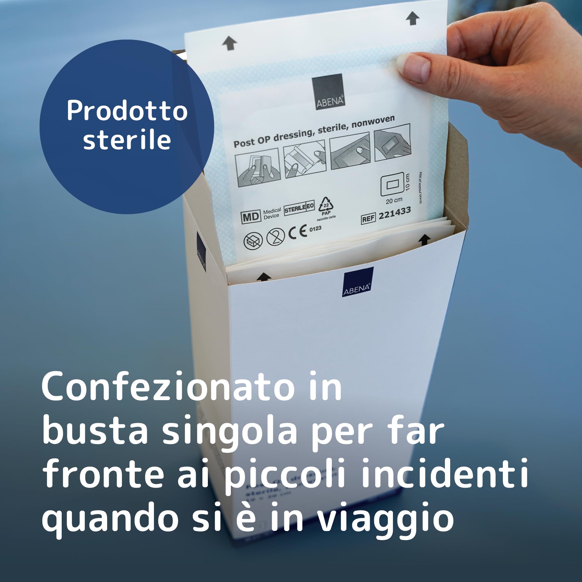 ABENA Medicazione sterile per ferite, 10x20 cm | Confezione da 40 pezzi | Adatte per tagli e ferite | Assorbente | Bianca | Adatto per pelli sensibili