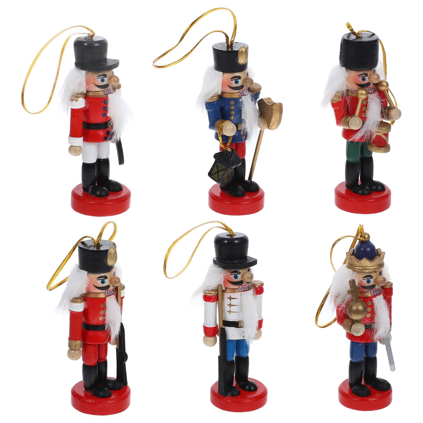 minkissy 18 Piezas Adorno Navideño Cascanueces de Madera Colgante para