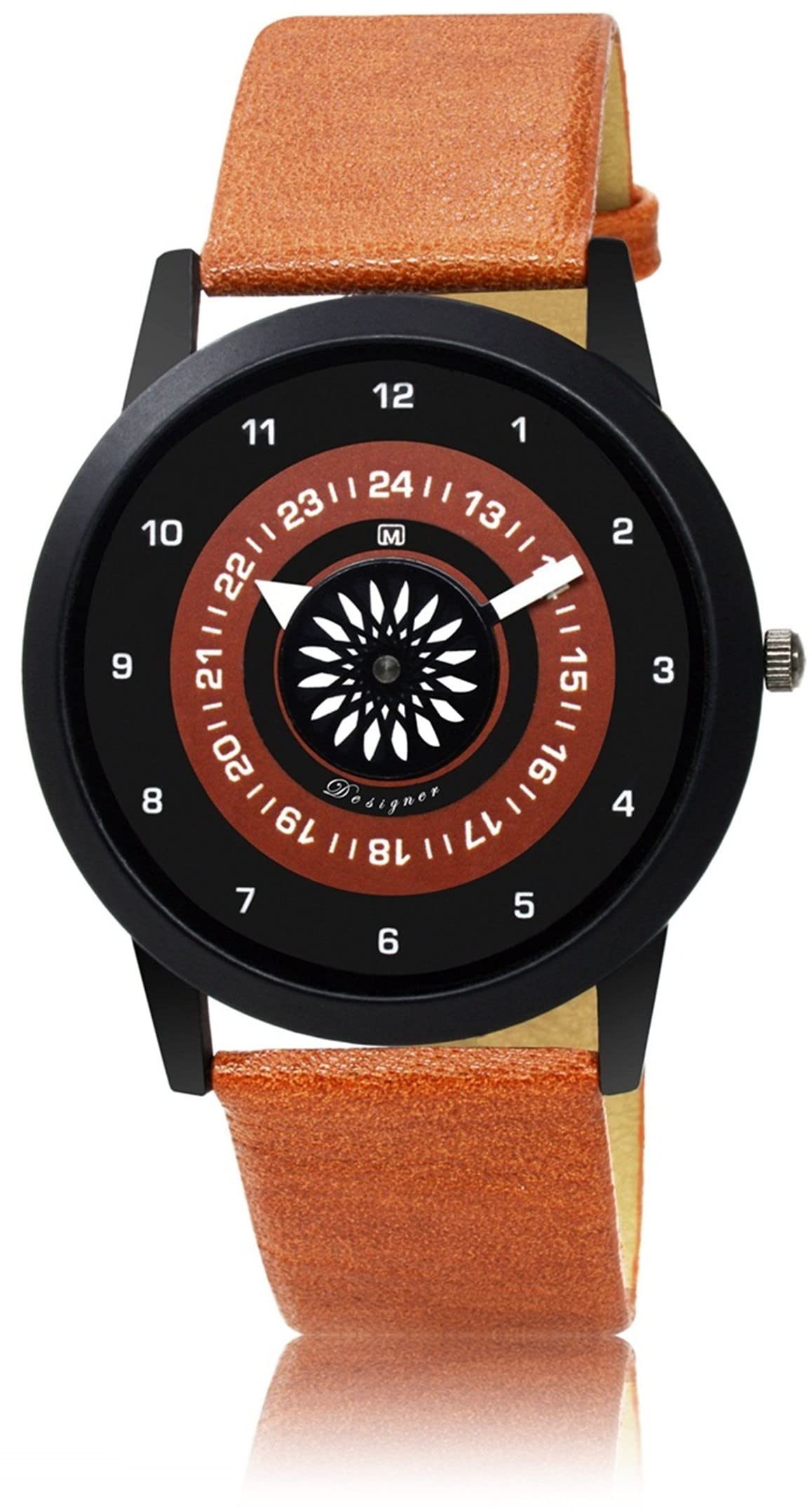OM DESIGNER Leather Strap Analog Men and Boys Watch BL-32 Brown (B09T1TDH9R) Amazon Price History, Amazon Price Tracker