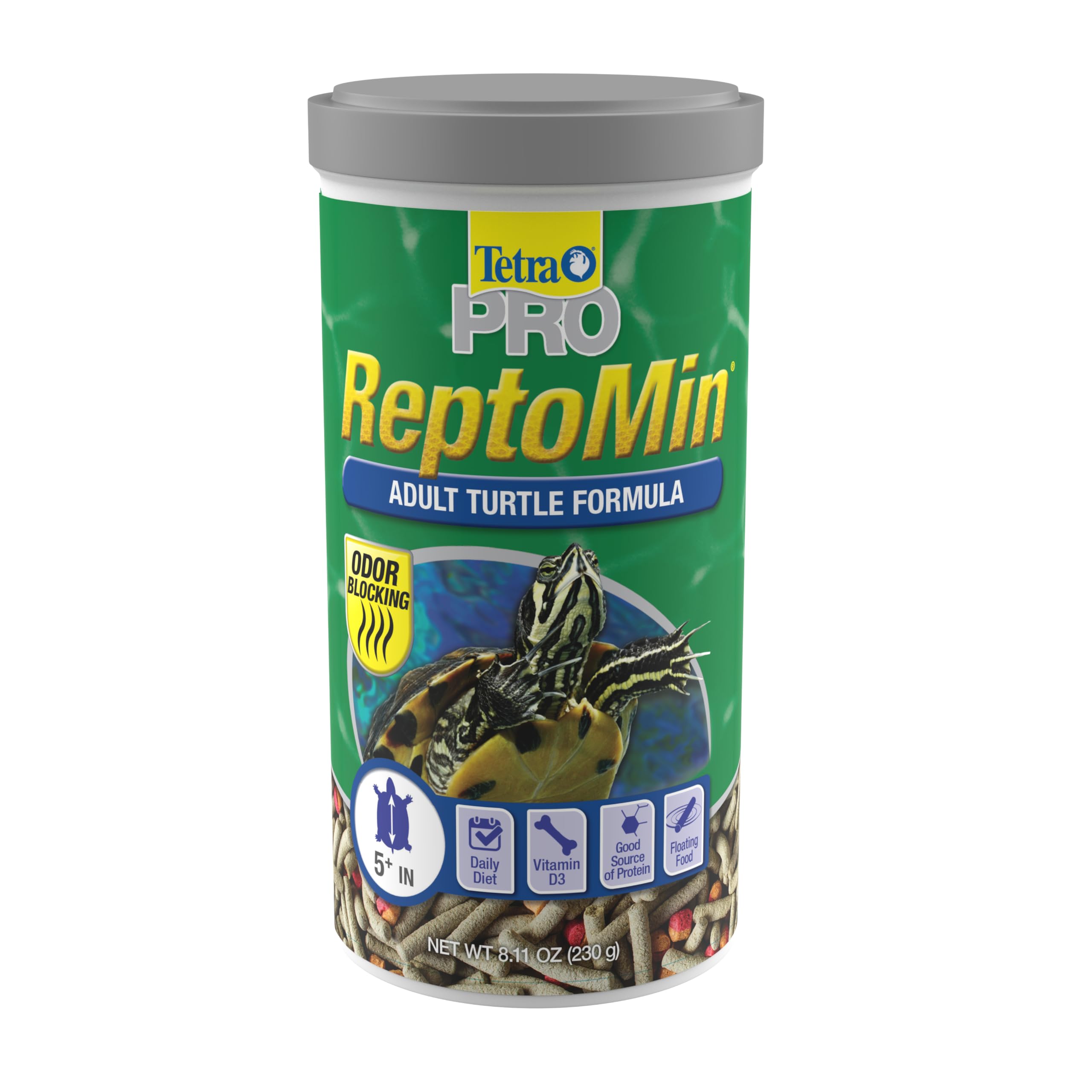 TetraTetraFauna PRO ReptoMin Pro Sticks Adult Turtle Formula Daily Diet for Aquatic Turtles, 8.11 oz
