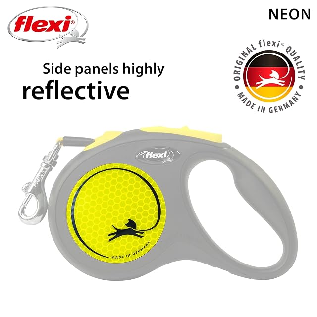 Foto 4 de 7 de flexi Correa retráctil para Perros pequeños de hasta 15 kg, 4,9 m, Amarillo neón