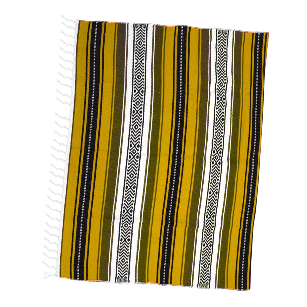 Couverture mexicaine jaune tissée en maille douce pour lit et canapé MAGICLULU