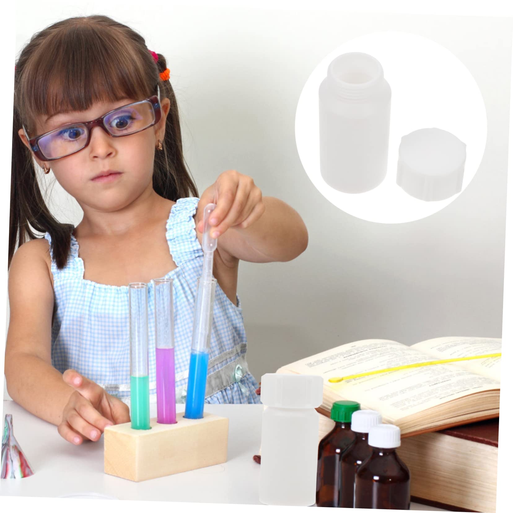 MAGICLULU 3 Pezzi Flacone Ptfe per Laboratorio Leggera per Esperimenti Design Compatto e Facile Utilizzo per Conservazione Campioni e Sperimentazioni Scientifiche