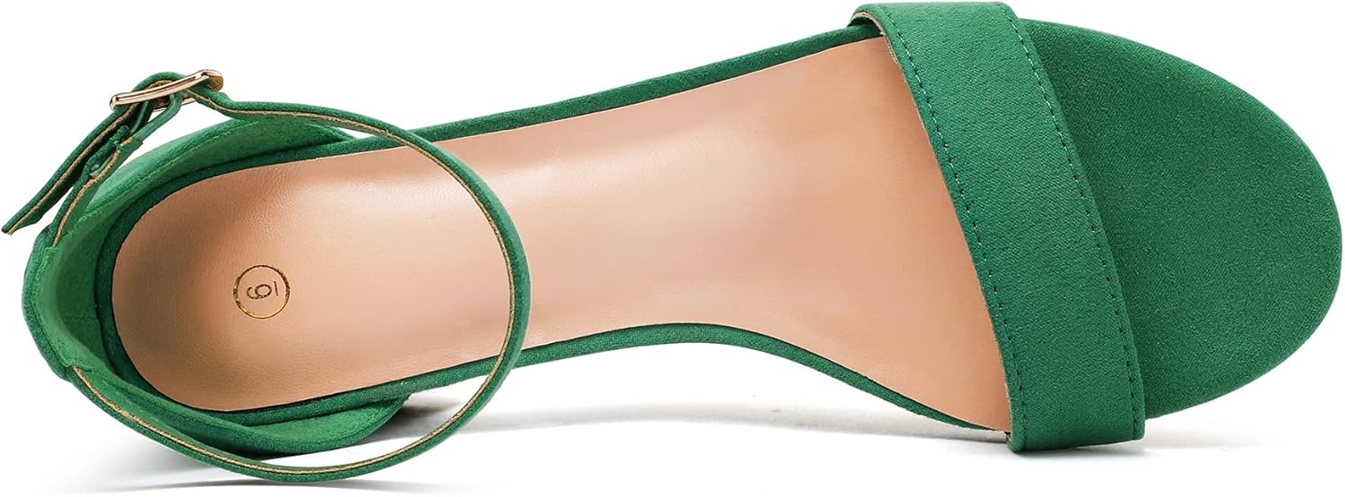 mysoft Women's Chunky Low Heels Open Toe Block Heeled Dress Ankle Strap Pump Wedding Sandals - Image 5