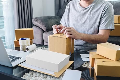 Miniatura 6 de Eupako Cajas de envío pequeñas de cartón corrugado de 9 x 6 x 2, paquete de 25 cajas de correo blancas para embalaje de pequeñas empresas, caja