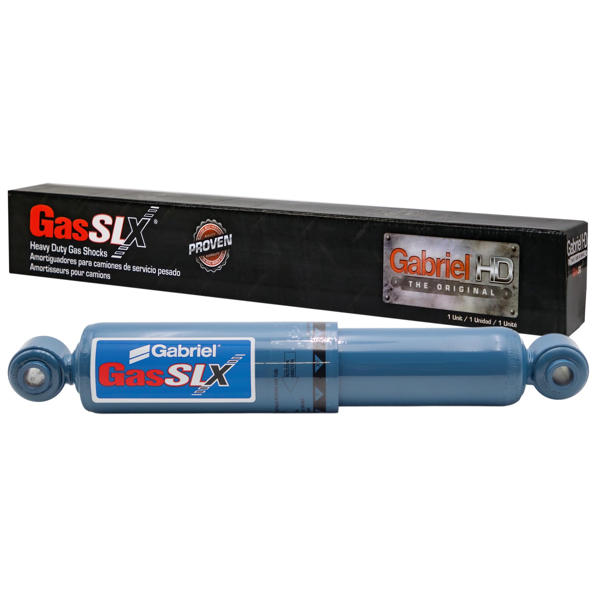 Gabriel 89454 GasSLX Adjustable HD Front Shocks Fits Mack CXN; Powerhouse Coach; Volvo VNL VNR Series; &amp; Tractor Class 7-8; OEM# 64838002 20485633 20469002 680239