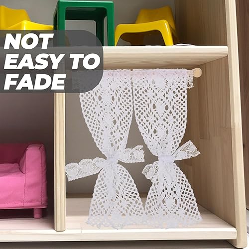 Miniatura 5 de Cortinas traslúcidas para casa de muñecas, 3 piezas, cortinas para ventanas de casa de muñecas, cortinas de casa de muñecas a escala 1 12, cortinas