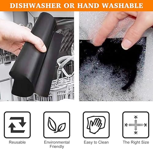 Miniatura 5 de 5 piezas de esteras de teflón para forro de horno para la freidora de aire de puerta francesa de 26 QT Emeril Lagasse 360, forros de freidora de