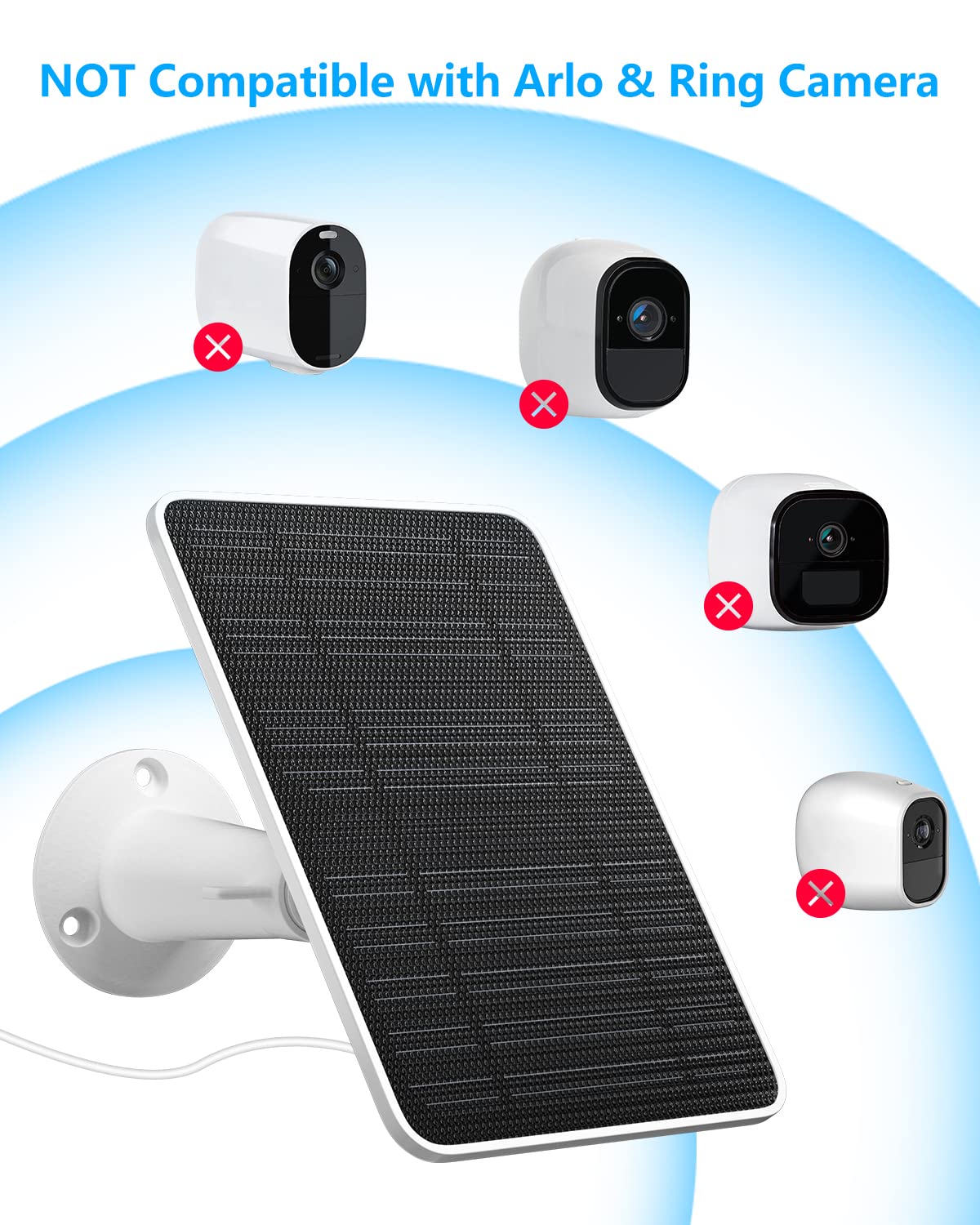 4W Solar Panel For Outdoor Security Camera, Waterproof, USB C Port, Continuous Solar Power For Phone, Surveillance, Camera (Black - View #8