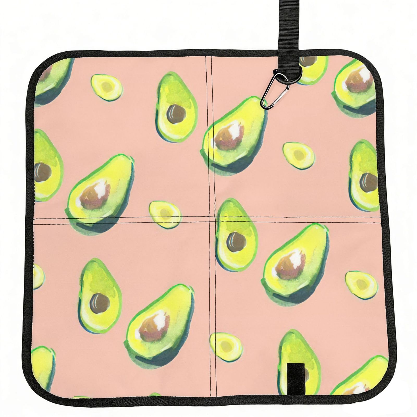 eeprty Many avocado images Printed Portable Seat Cushion Strap, Foldable Pad for Stadium Bleachers Hiking Travel