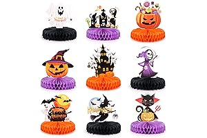 9pcs Halloween Honeycomb Centerpieces 3D Table Decorations