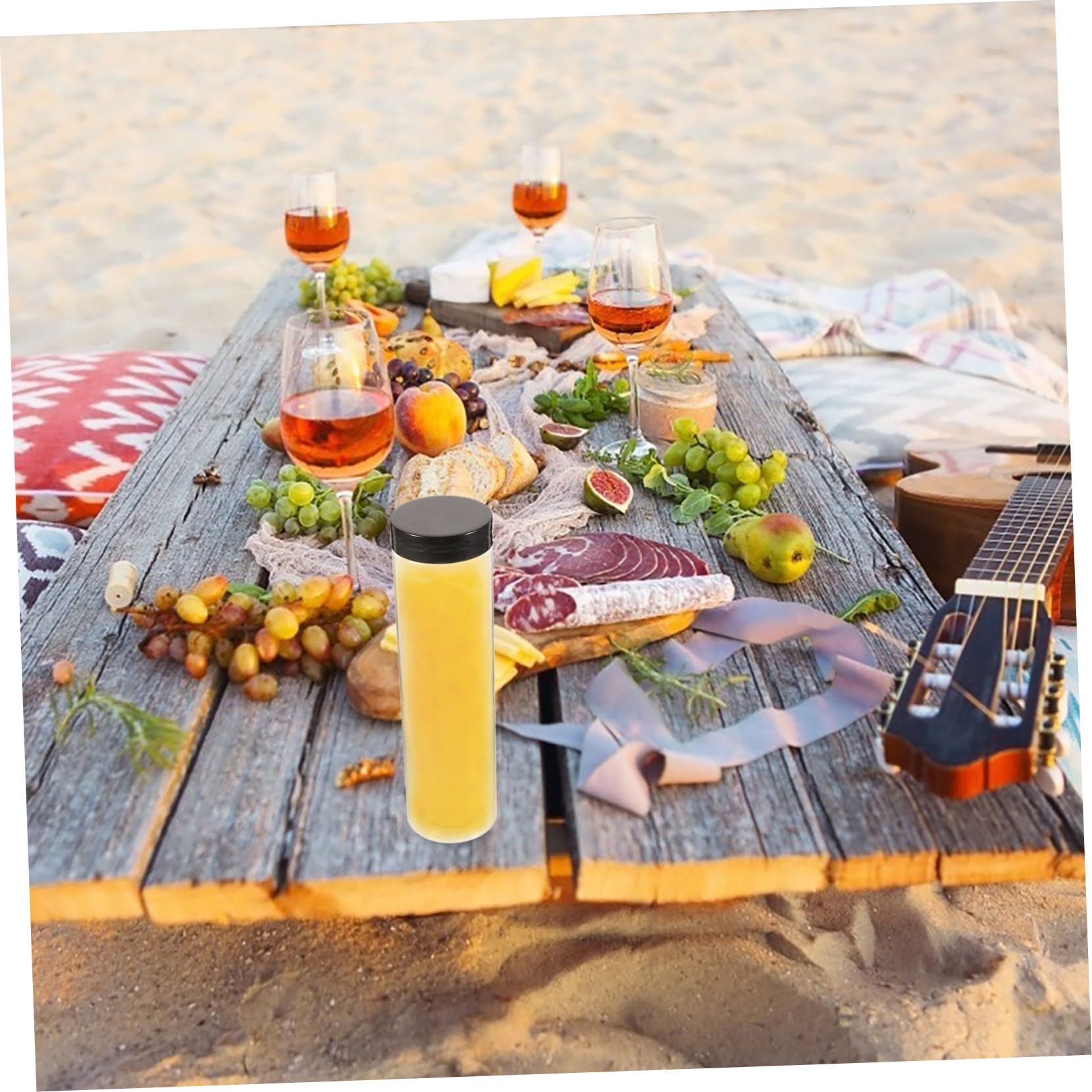 PartyKindom 6pcs Juice Storage Bottles Plastic Drink Bottles Leakproof Cap for Juice and Smoothies for Cold Brew Tea