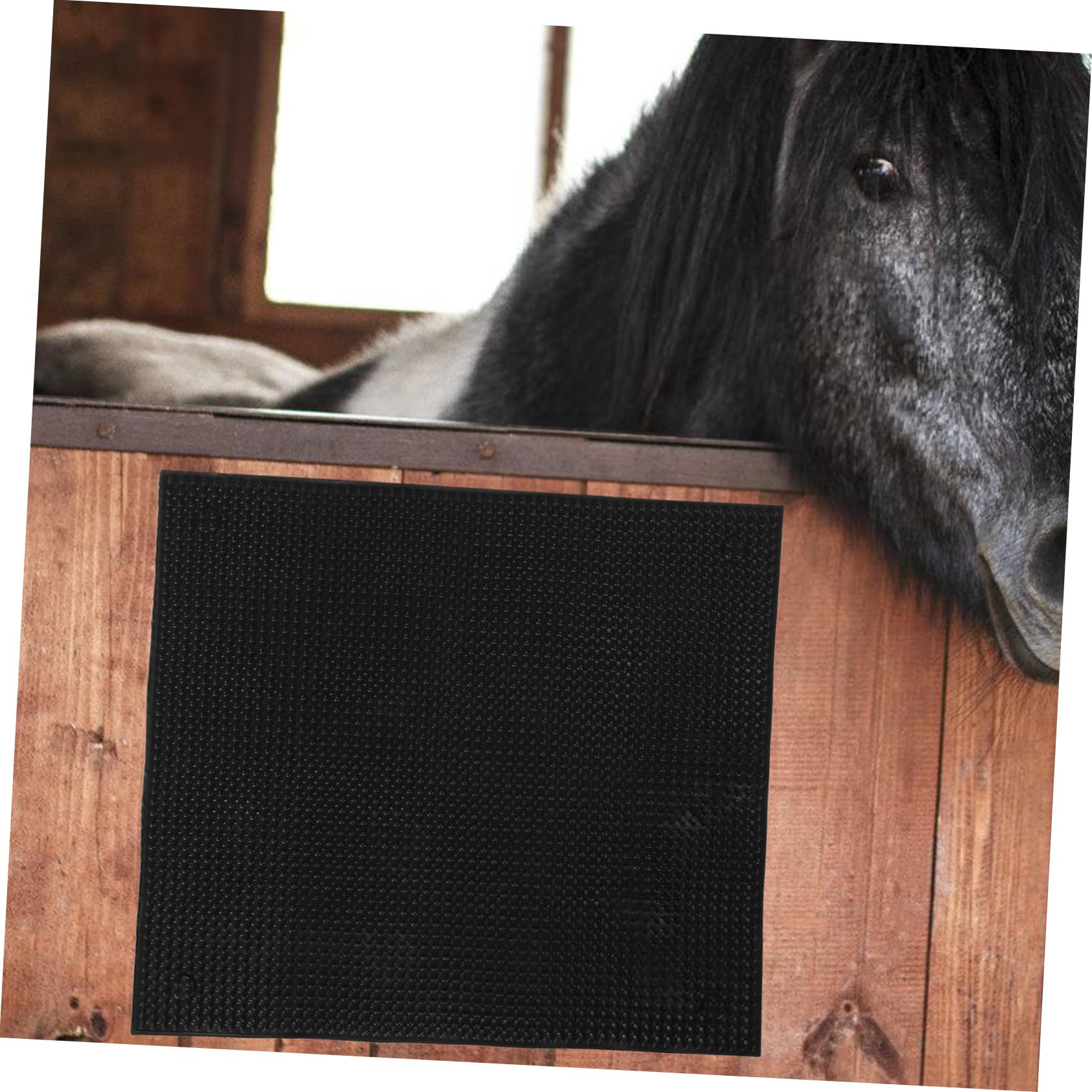Spazzola Grattaschiena per Bovini e Cavalli, 1 Pz Nera in Silicone | Installazione Semplice, Struttura Robusta, Adatta a Stalla e Azienda Agricola