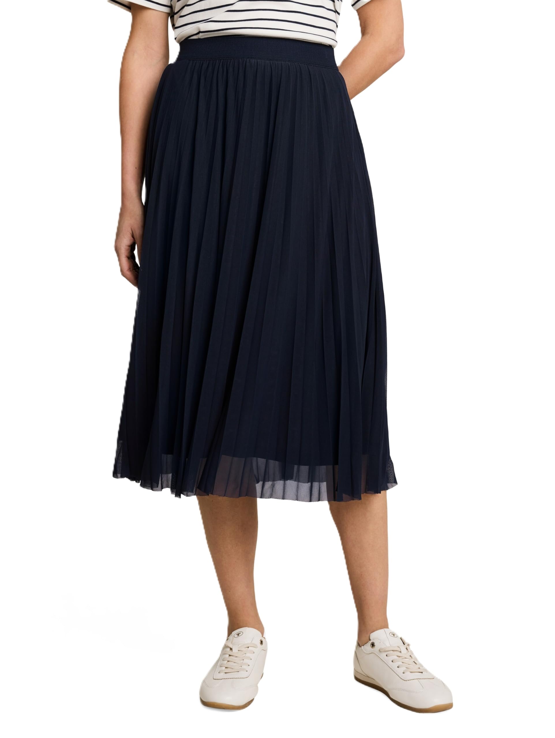Tom Tailor Damen 1051276 High Waist Plissee Midi-Rock (1er Pack)