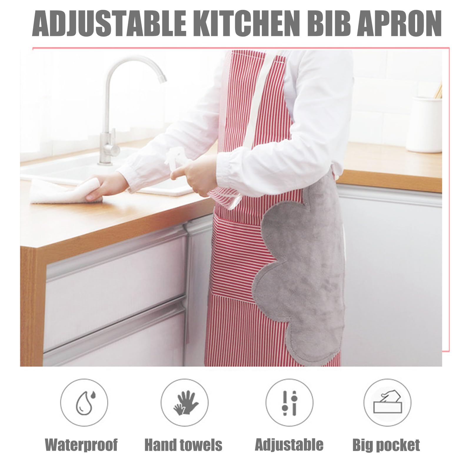 delantales de jardinería, delantal de trabajo, Paquete de 3 delantales de cocina, delantales de chef unisex con correa ajustable for el cuello for hombres y mujeres