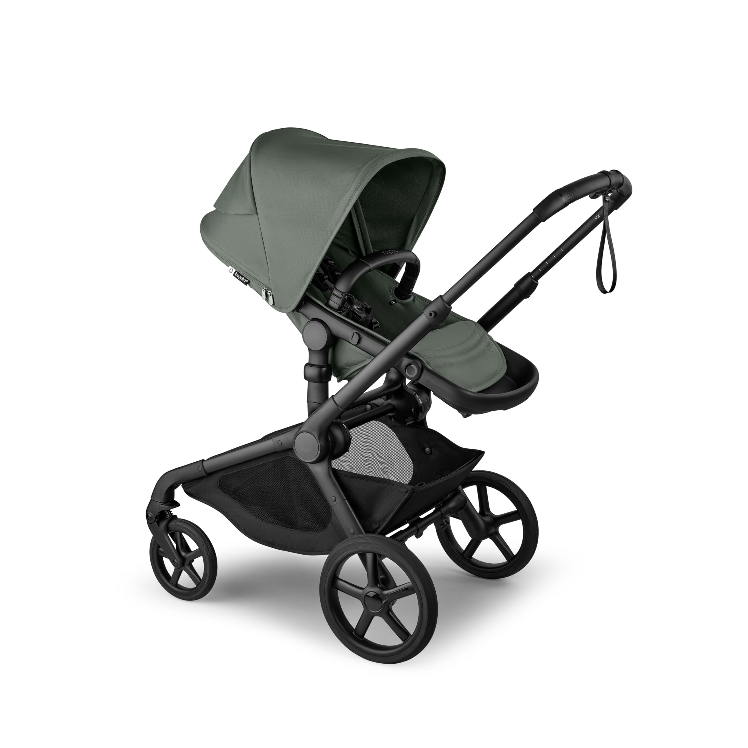 Bugaboo Kangaroo All-Terrain Full-Size Single-to-Double Tandem Stroller Toddler Seat, for Up to Three Kids, XL Wheels, One-Hand Operation, XL Underseat Storage (Forest Green)