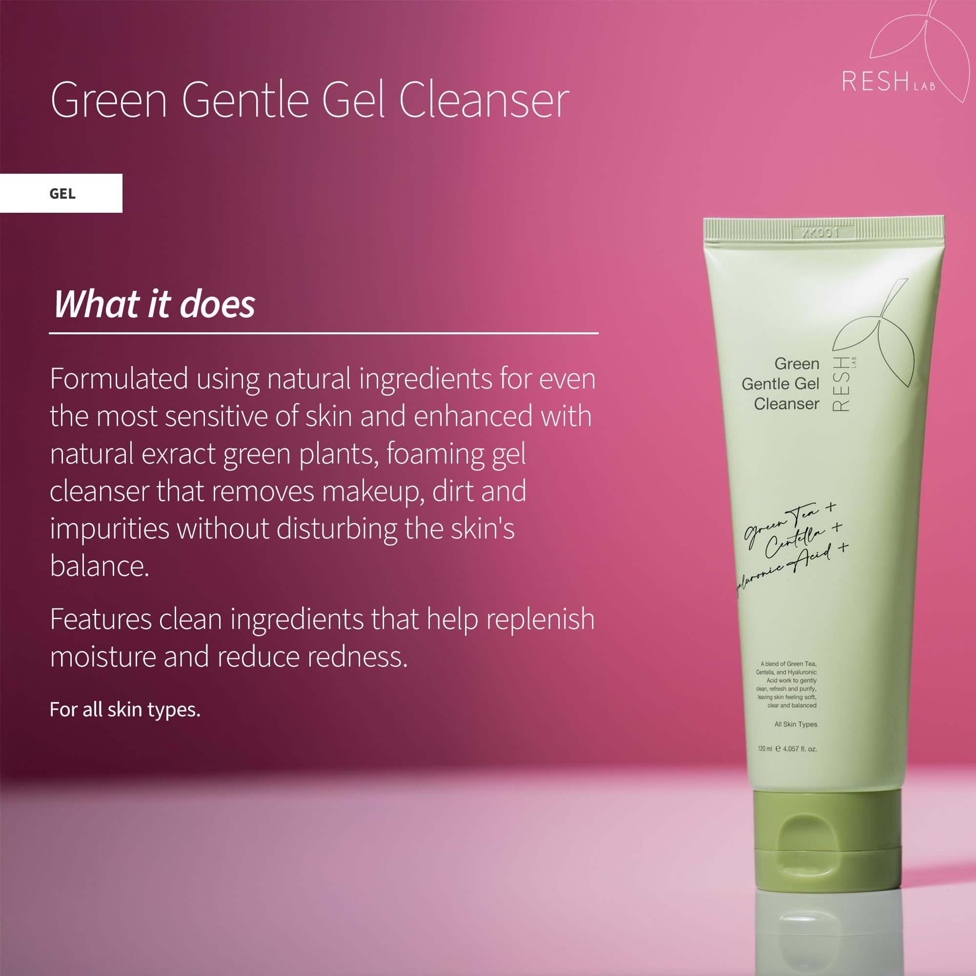 Resh Lab Green Gentle Gel Cleanser - Hassas Ciltler İçin Nazik Temizleme Jeli