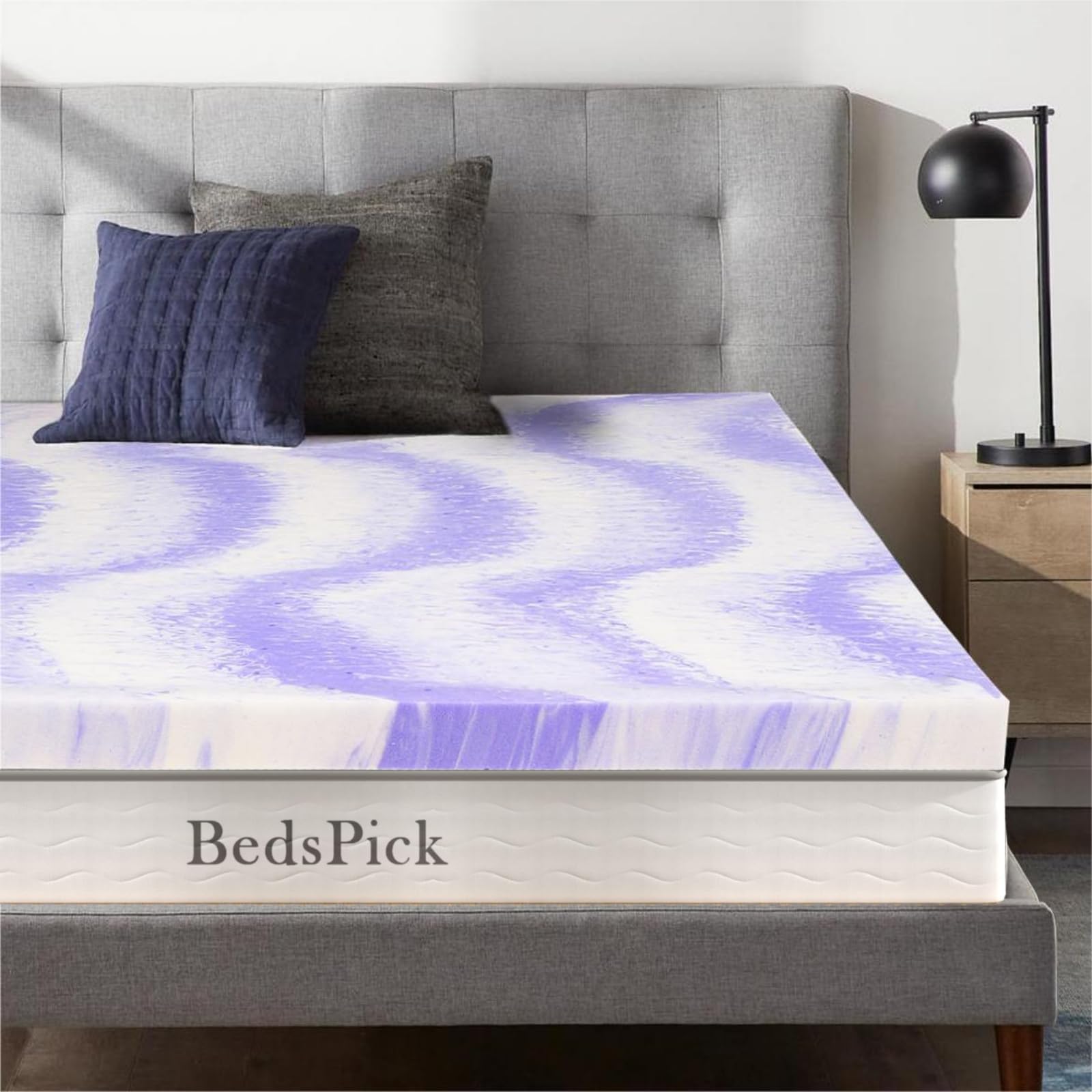 BedsPick 3 Inch Twin Memory Foam Mattress Topper, Gel Mattress Pad Twin for Pressure