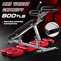 Vista 4 de BODY RHYTHM Banco Profesional para Abdominales con 4 Alturas Ajustables y Mango de Crunch Inverso, Banco de Peso Ajustable y Press de Banca Plano