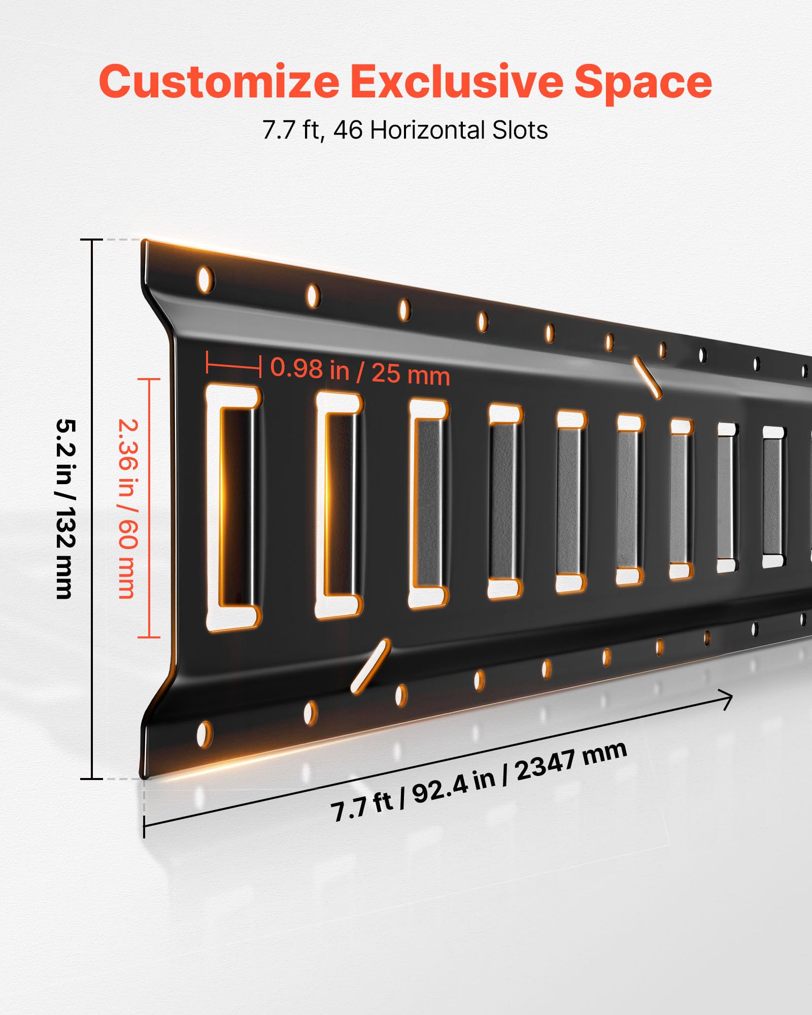 VEVOR E-Track-Zurrschienen, 4er-Pack, 2,3 m E-Track-Schienen sichern Fracht & schwere Lasten bis zu 909 kg, Anhänger-Zurrsystem für Garagen, Lieferwagen, Motorrad-Zurrschienen, ATV-Halterungen
