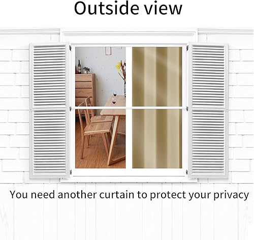 Miniatura 91 de Pickluc Cortina opaca con ojales para dormitorio, cortinas de bloqueo de luz, aislamiento térmico, reducción de ruido, 42 pulgadas de ancho x 84