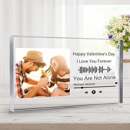 Miniatura 32 de Canción acrílica personalizada con foto personalizada con placa de música transparente Spotif QR, cubierta de álbum de acrílico personalizada, Base