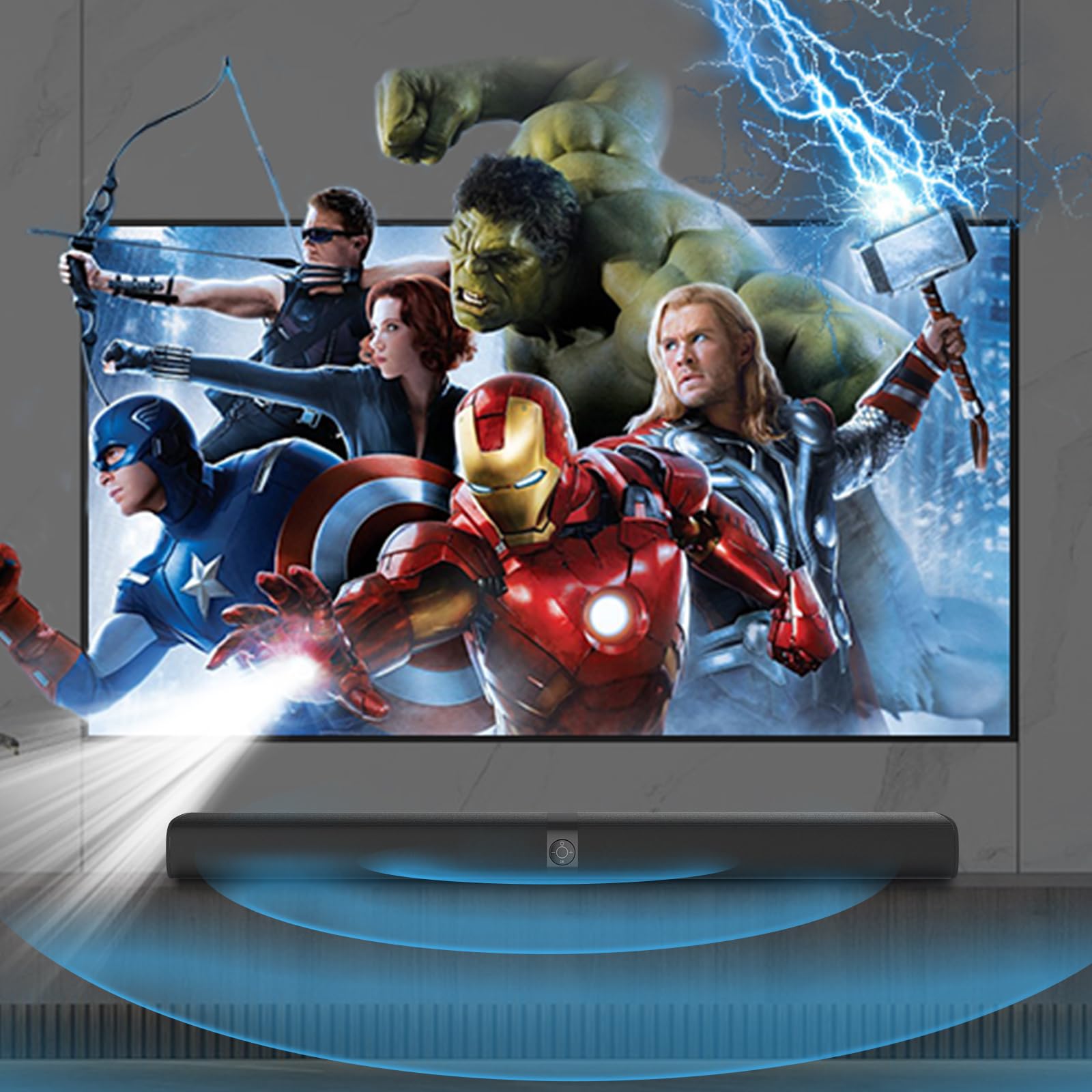 GarageRock Soundbar für TV Geräte, Teilbare 2-in-1 TV Soundbr mit Automatischer Lautstärkeanpassung,Soundbar for TV/PC/Beamer