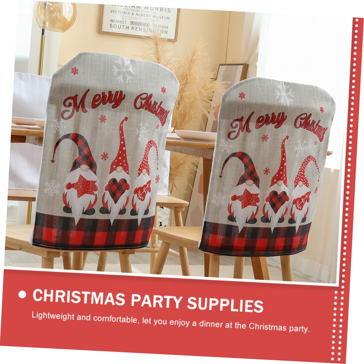 TOYANDONA 4pezzi Coperture Sedie Pieghevoli per Sedie da Pranzo Design Fiocco Albero di Natale Decorazione per Feste di Natale Materiale in Resistente
