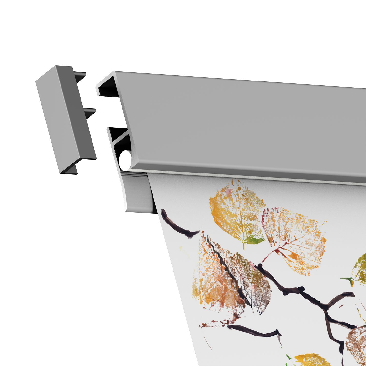 hang-it Klemmleiste Klemmschiene aus Aluminium - 200 cm - zur Präsentation von Fotos, Bildern, Postkarten