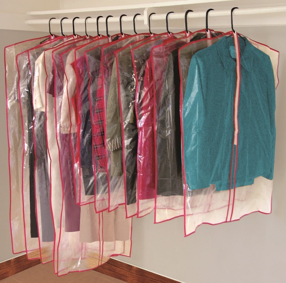 Clear Clothes Garment Bags to Hang Suits, Dress, Shirts & Cover From Dust