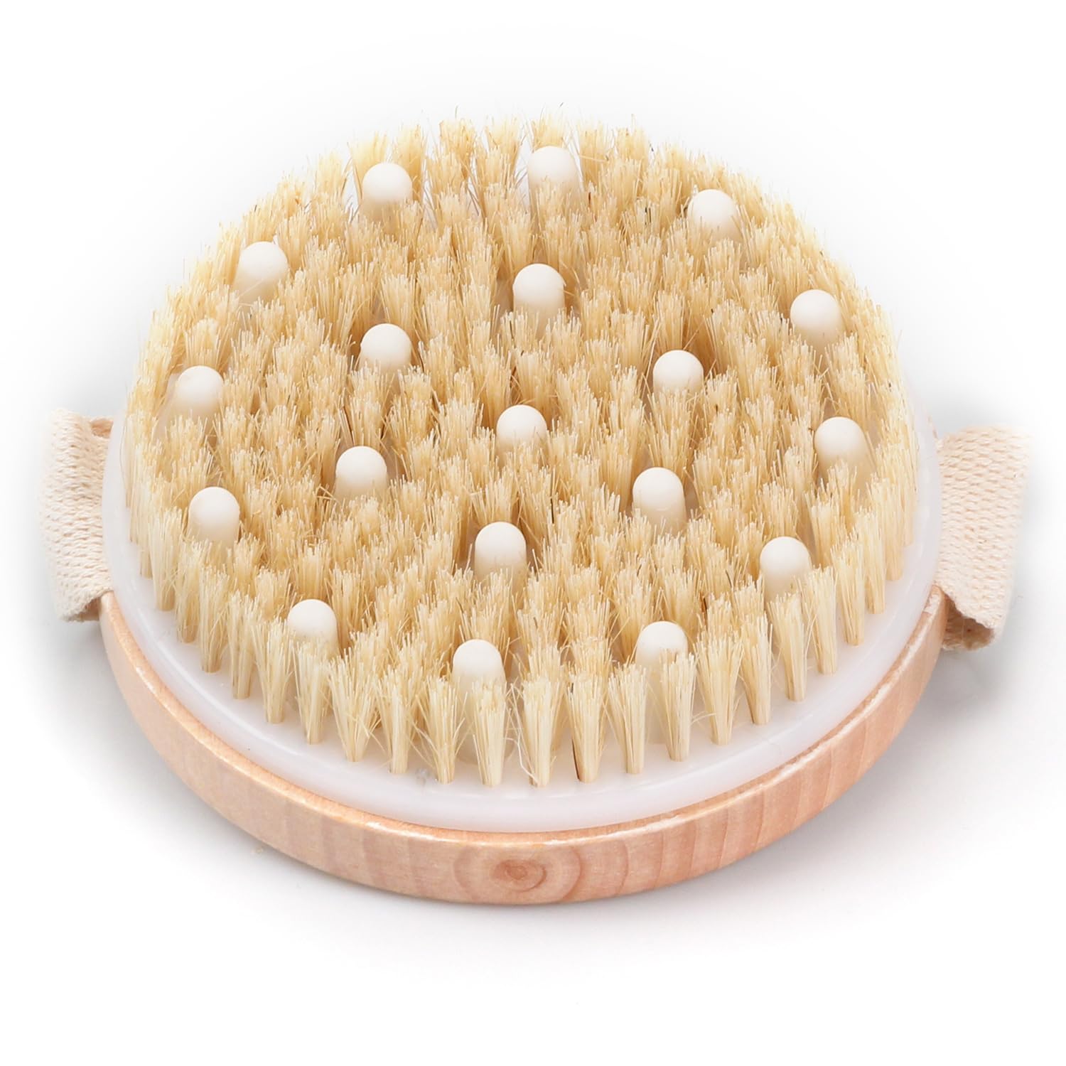Dry Brushing Body Brush Natural Bristle Exfoliating Brush for Cellulite Reduction, Ergonomic Handle Design for Full-Body Care, Ideal for Dry or Wet Brushing