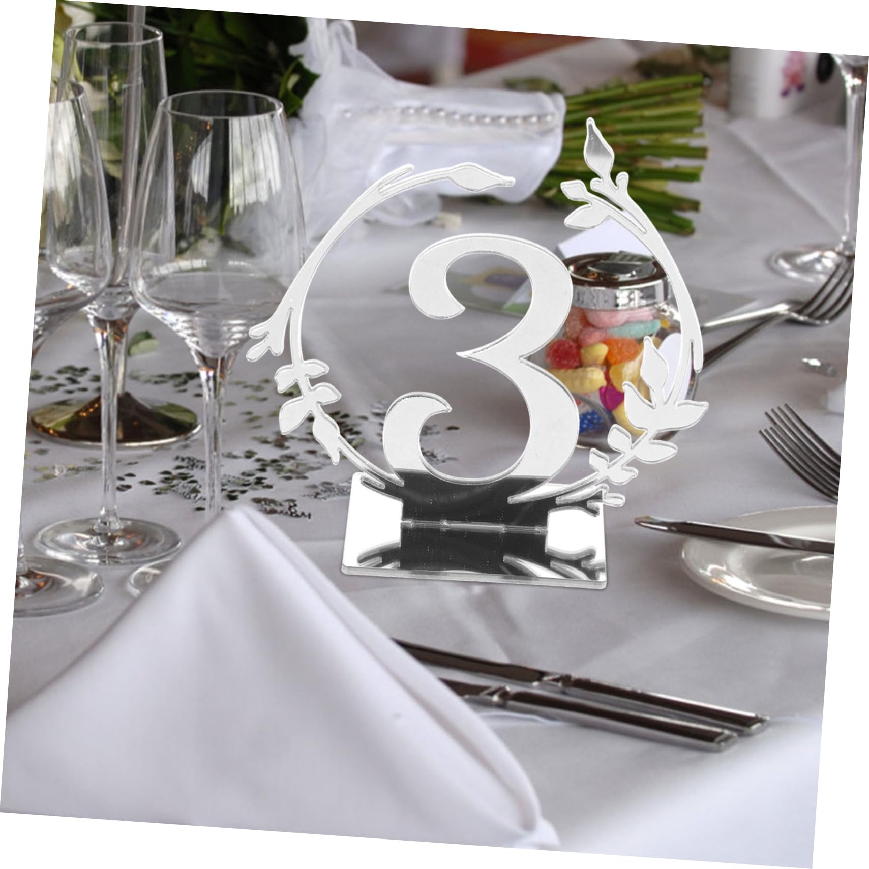 Cabilock Tarjetas De Mesa Acrílicas 20 Números Diseño Clásico Para Bodas y Eventos