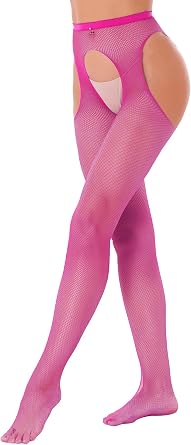 Womens Mesh Suspender Pantyhose Stockings Leggings Hollow Out Thigh-High Fishnet Tights