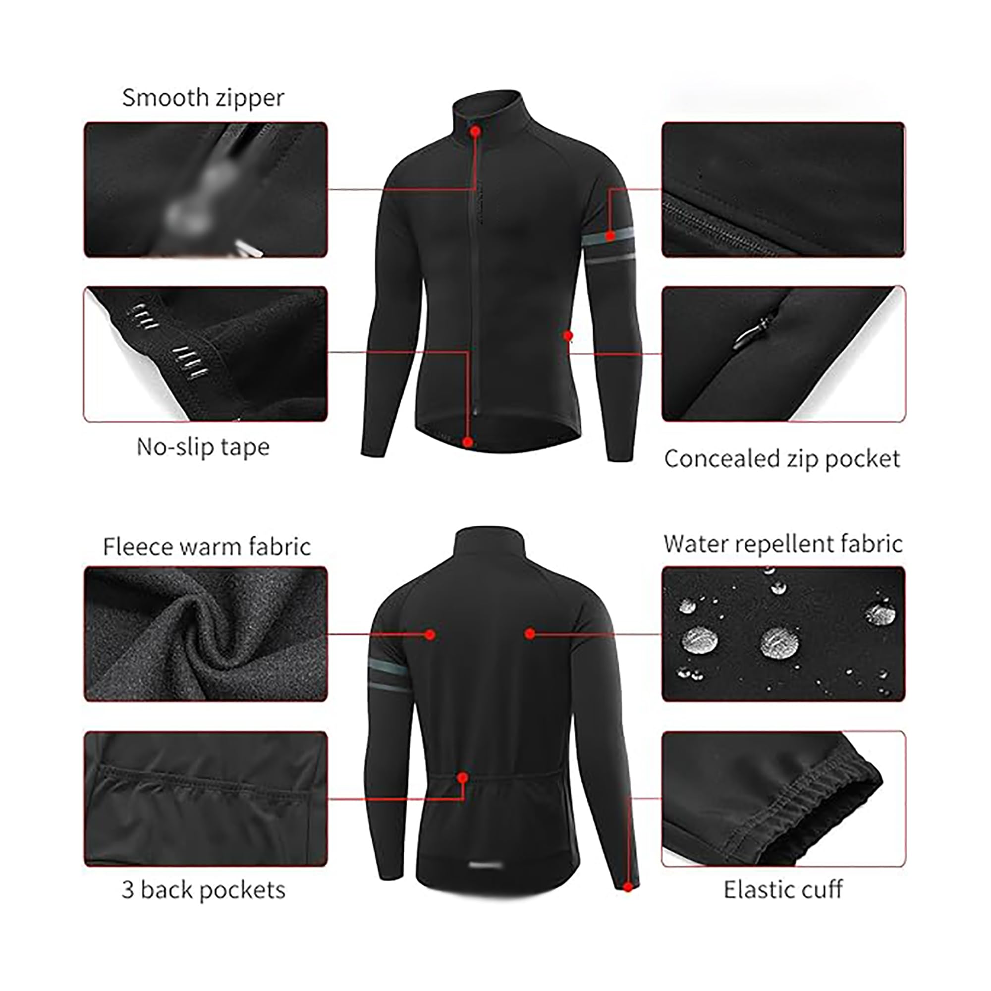 Chaqueta Cortavientos Ciclismo para Hombre, Waterproof Cycling Jacket, MTB Jacket, Ropa Deportiva Transpirable Ligera con Bolsillos para Senderismo Exteriores al Aire Libre